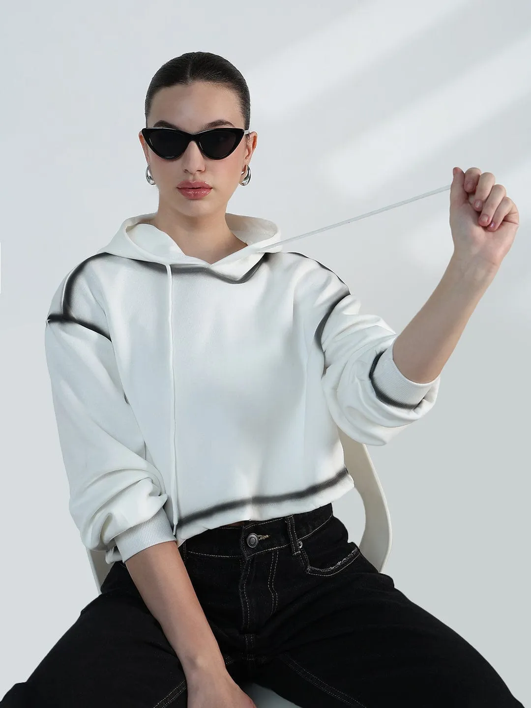 Cozy Hoodie Wear Women's White Oversized Hooded Sweatshirt