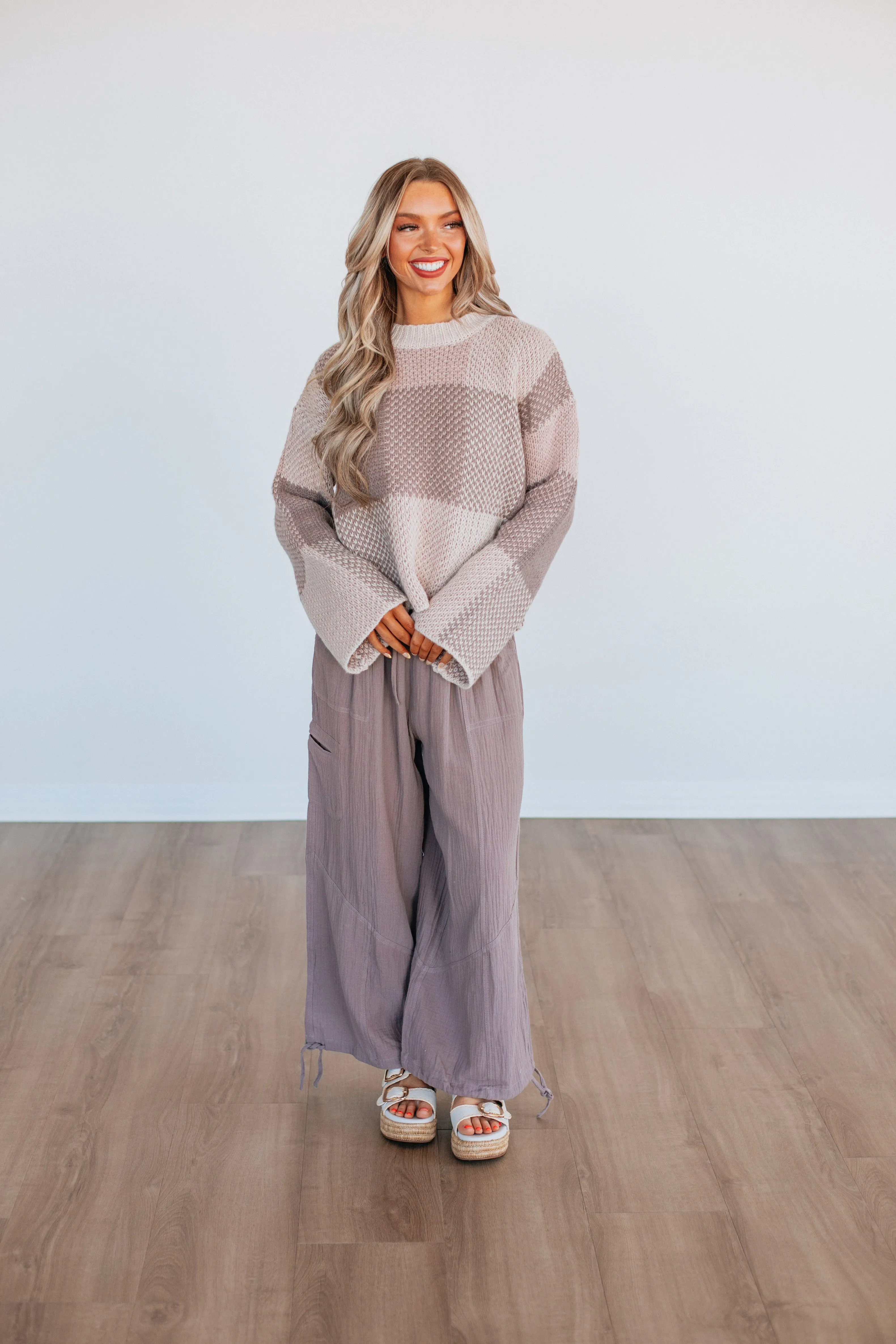 Thermochromic Fiber Applications Amabel Checkered Sweater