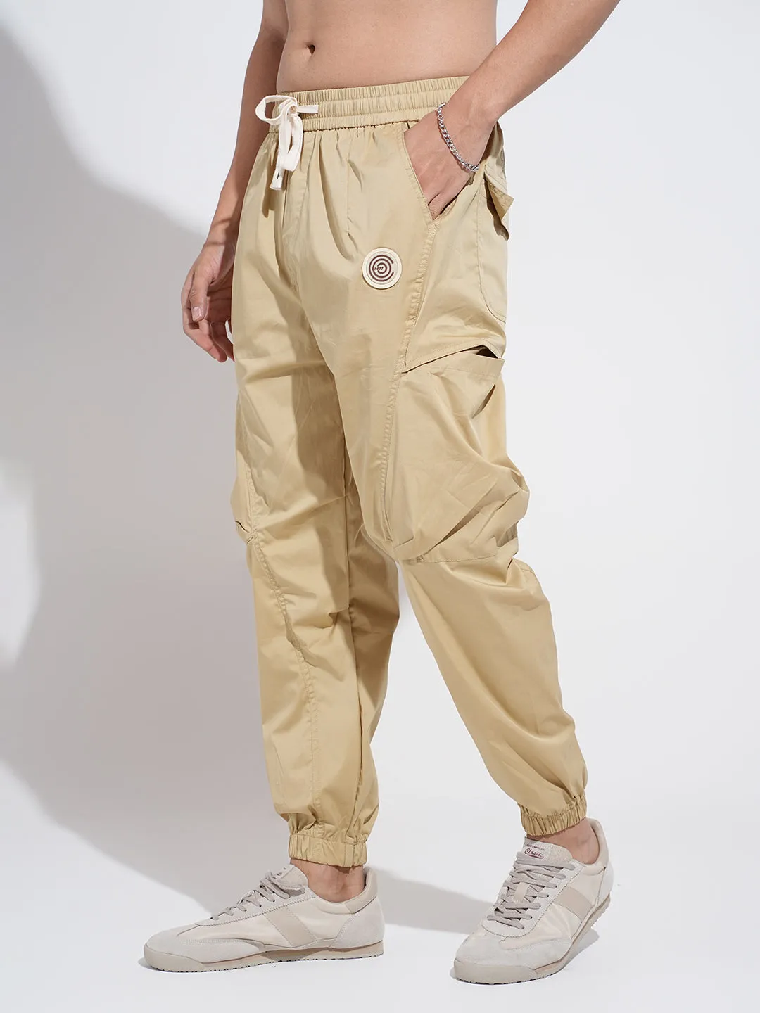 Men's Beige Relaxed Fit Joggers Timeless Wear
