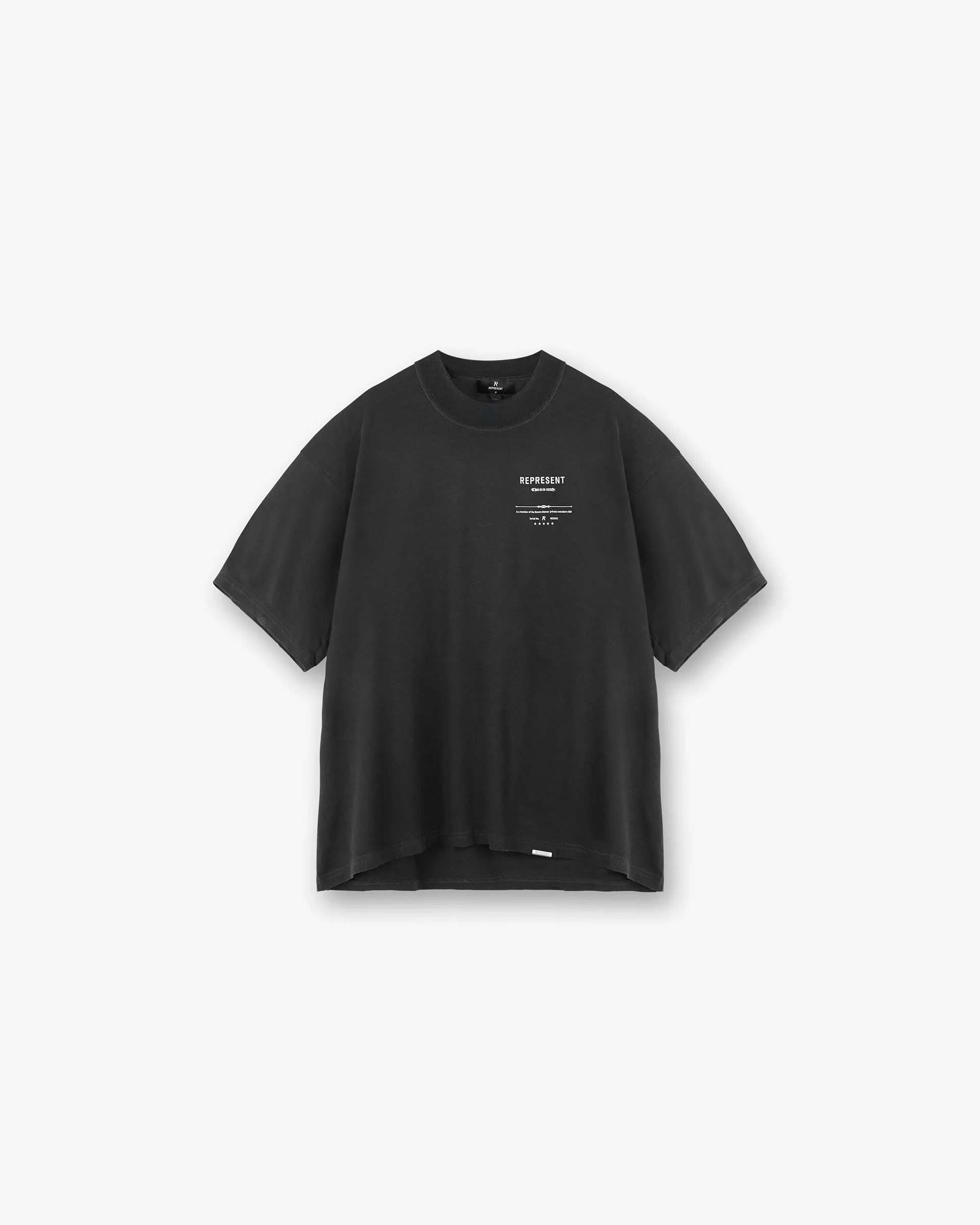 Revere Manor T-Shirt - Stained Black RibbedNeckBanding Heavyweight Weave