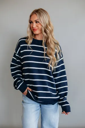 MoistureWicking Technology Reinforced Hems Yasmeen Striped Sweater