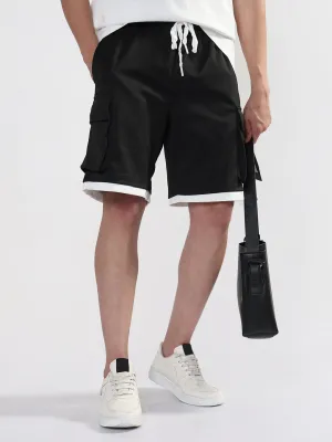 Men's Black Athleisure Relaxed Fit Shorts Comfy Style