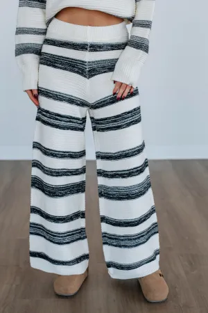 Sustainable Material Plush Texture Maygan Striped Sweater Pants