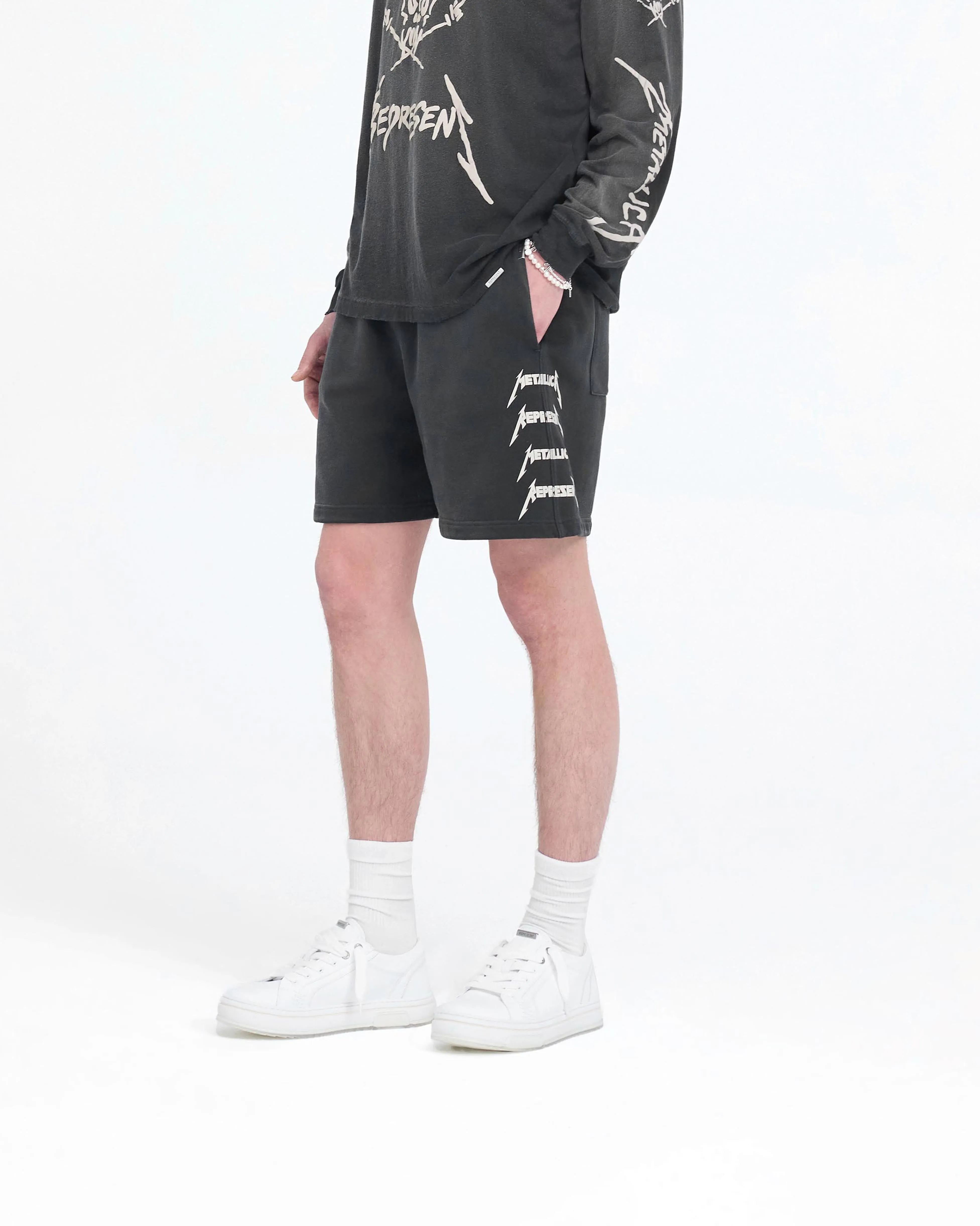 Represent X Metallica Local Crew Short - Stained Black dancewear