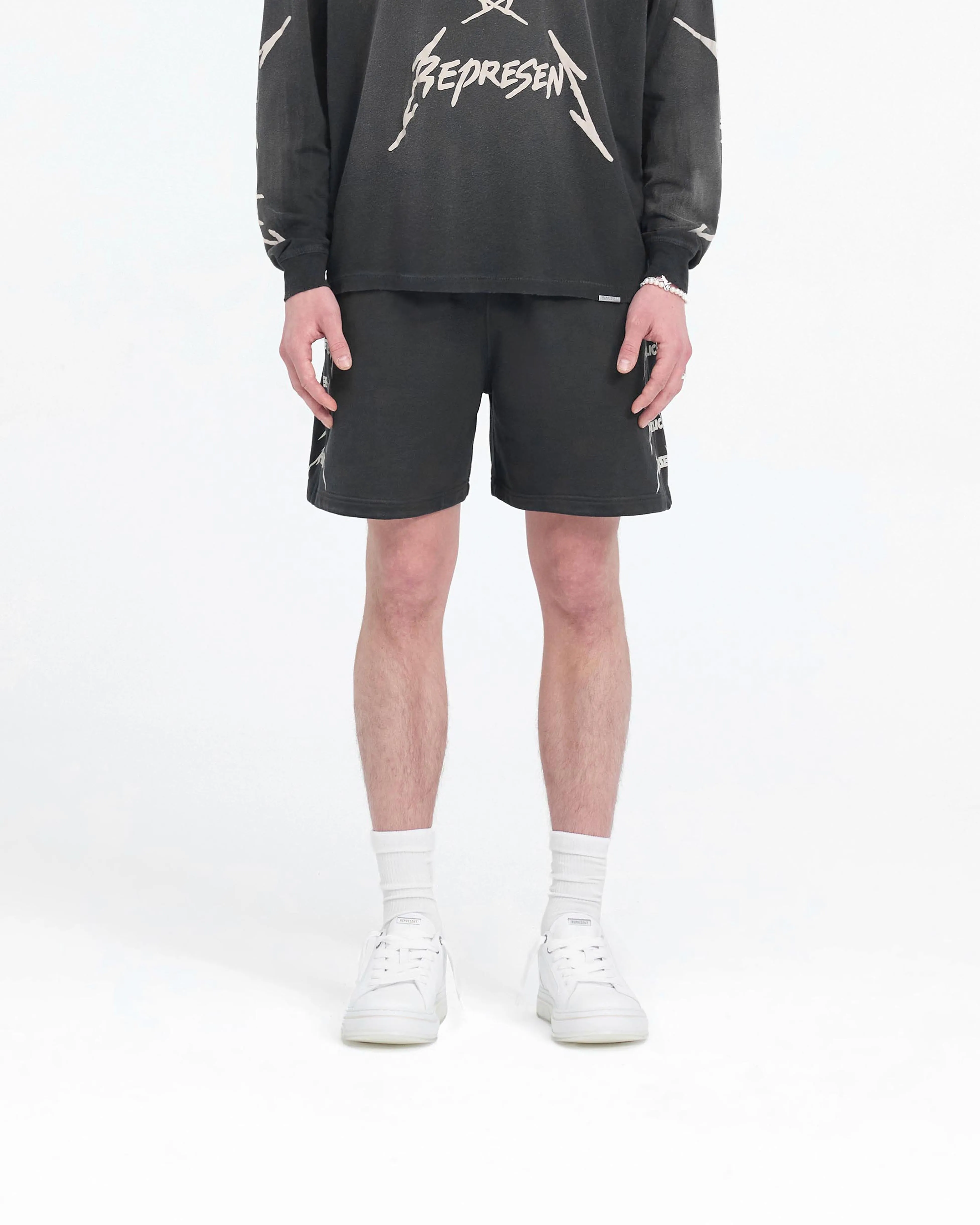 Casual Layers Light Wear Represent X Metallica Local Crew Short - Stained Black